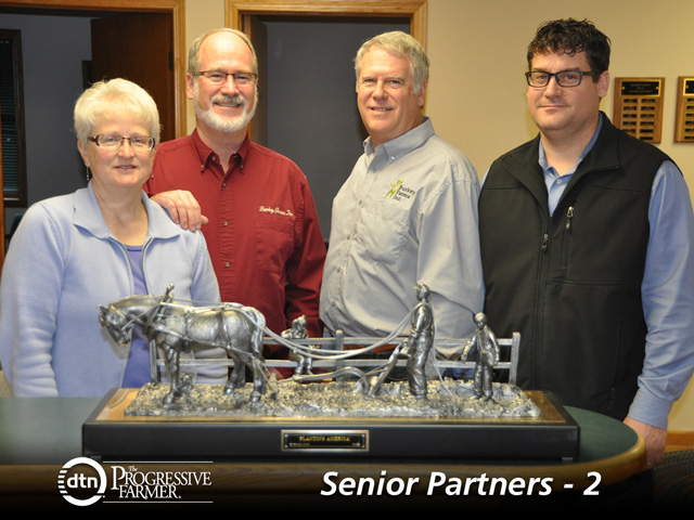 The Burkey family of Seward County, Neb., formed a "donor-advised fund" to maximize their flexibility in tax-planning and increase the impact of their charitable donations. Pictured from left to right are Peg Burkey and her husband, Sid; Sid&#039;s brother, Tim; and Tim&#039;s son, Brant Burkey. (DTN photo by Anthony Greder)